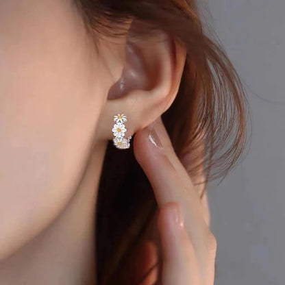 925 Sterling Silver Daisy Earrings Fashion Jewelry for Women