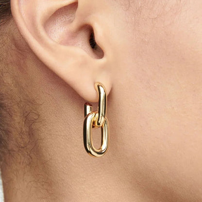 Gold Geometric Square Hoop Earrings Women Stainless Steel Fashion