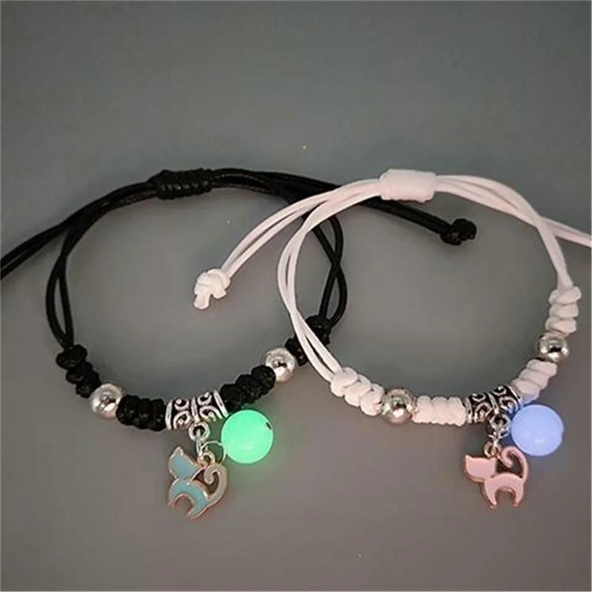 Fashion Beads Star Couple Bracelet For Women Men Charm Cat Flower Heart Key Lock Cross Matching Friend Bracelet Jewelry