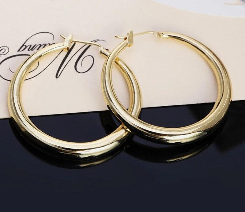 Silver Rose Gold Hoop Earrings For Women Girls Fashion Jewelry
