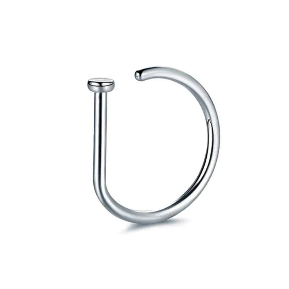 New Curved Barbells Fake Nose Piercing  Hoop Septum Stainless Steel Ring Nostril Body Jewelry