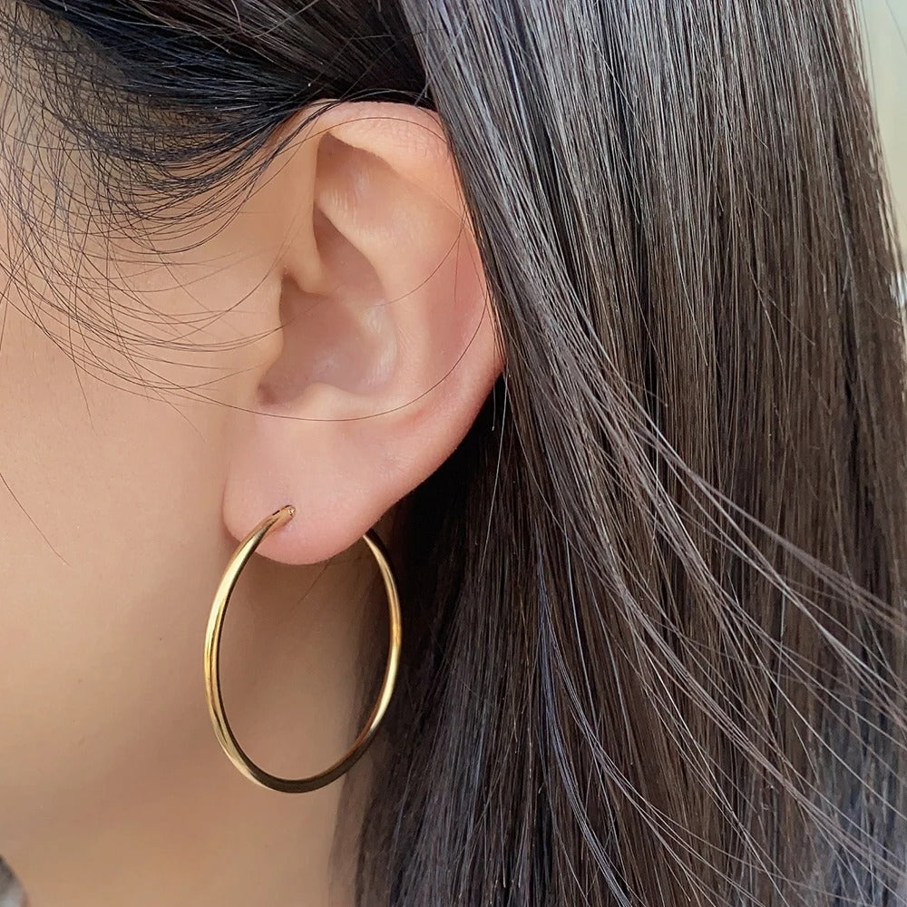 Women’s Classic Hoop Earrings Stainless Steel Punk Circle