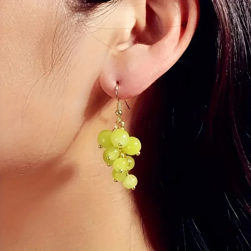 Y2K Green Grape Earrings Cute Fruit Jewelry for Women