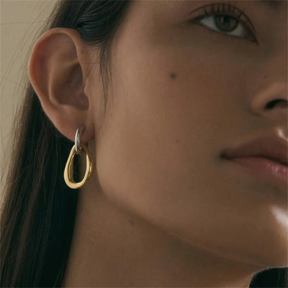 Contrast Color Splicing Earrings Simple Irregular Alloy Drop Earring For Women Fashion Jewelry Women’s Gift Accessories