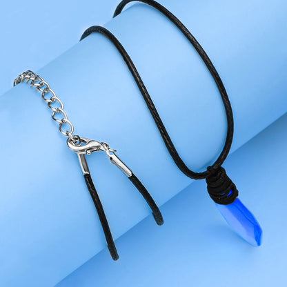 Mermaid Blue Crystal Necklace Just Add Water Energetic Pendant Jewelry Accessories for Women Unisex Birthday Gift