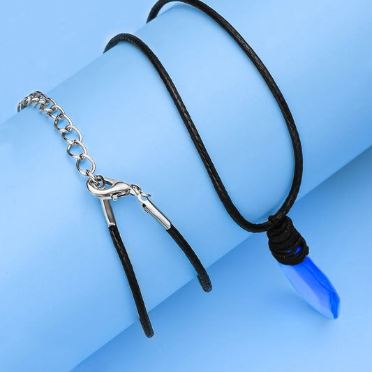 Mermaid Blue Crystal Necklace Just Add Water Energetic Pendant Jewelry Accessories for Women Unisex Birthday Gift