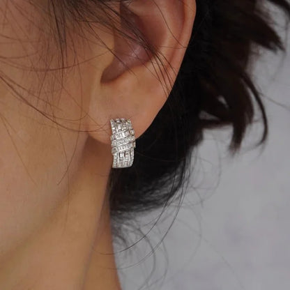 Elegant Women’s Hoop Earrings Luxury Cubic Zirconia Wedding Jewelry