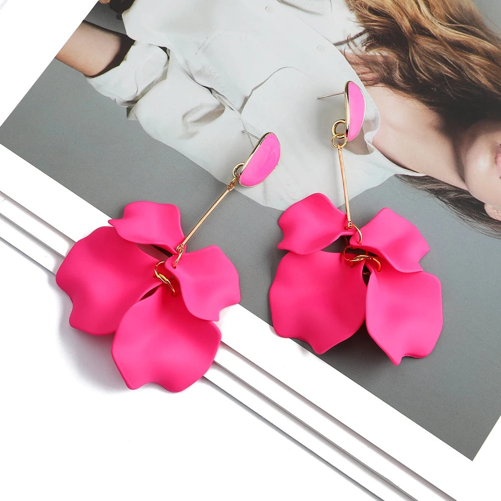 Women’s Acrylic Petal Long Earrings Fairy Grunge Pendant Jewelry