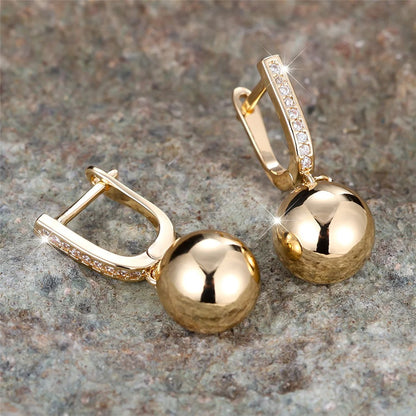 Cute Small Round Metal Hoop Earrings for Women Gold Color Charm Wedding Jewelry Gift