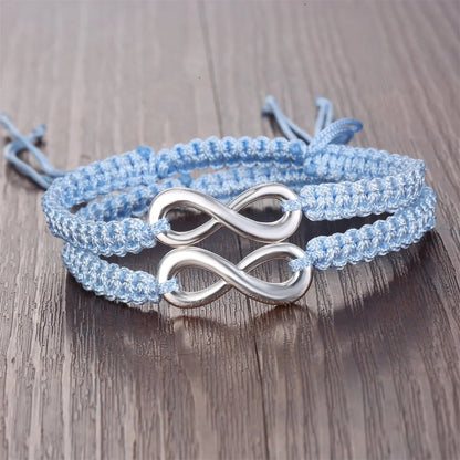 2pcs Love Couple Bracelets Handmade Braided Rope Jewelry