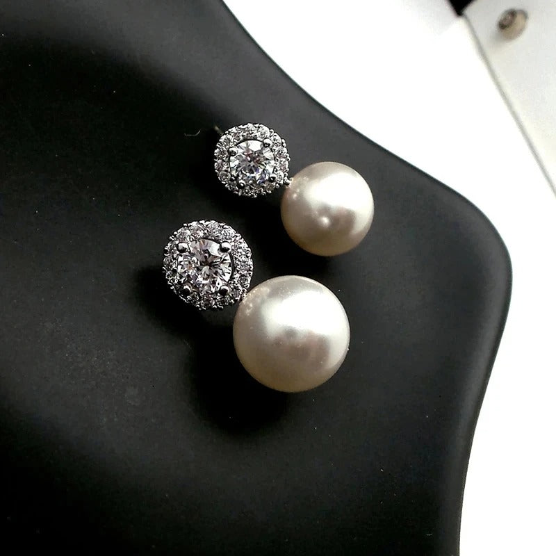 Delicate Pearl Earrings Wedding Bride Elegant Jewelry for Women