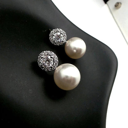 Delicate Pearl Earrings Wedding Bride Elegant Jewelry for Women