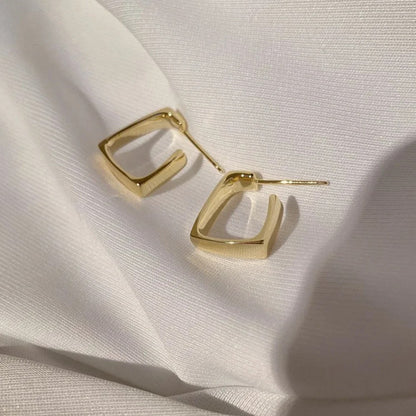 New U-Shaped Square Hoop Earrings Women Luxury Wedding Jewelry