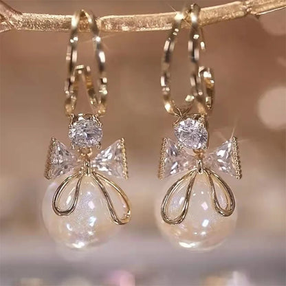 2PC Women's Trendy Bow Earrings Set European American Style for Outdoor Travel Carnival Banquet Party Festival Fashion Gift
