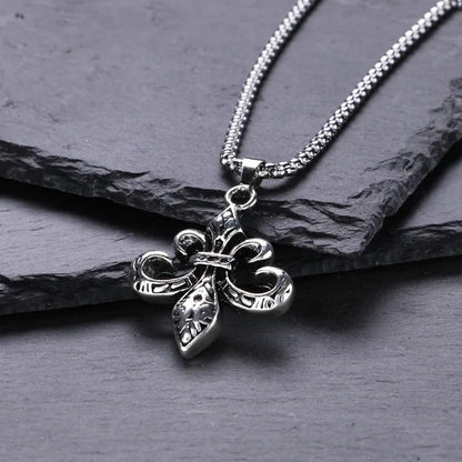 Vintage Cross Pendant Necklace Unisex Versatile Simple Long Sweater Chain Hip Hop Accessory