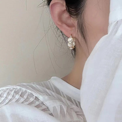 White Green Round Hoop Earrings Women Trendy Luxury Accessories