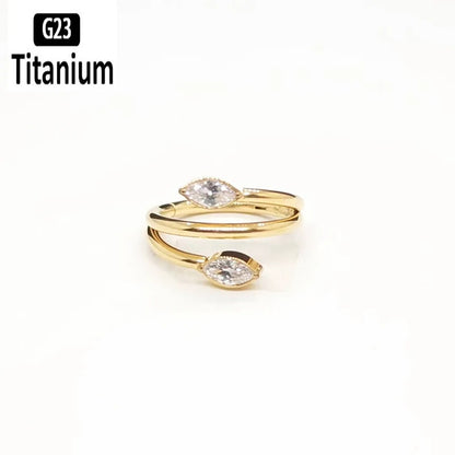 ASTM F136 Titanium Clicker Piercing Jewelry | 16G G23 Nose Ring, Septum, Helix, Tragus & Lip Hoop