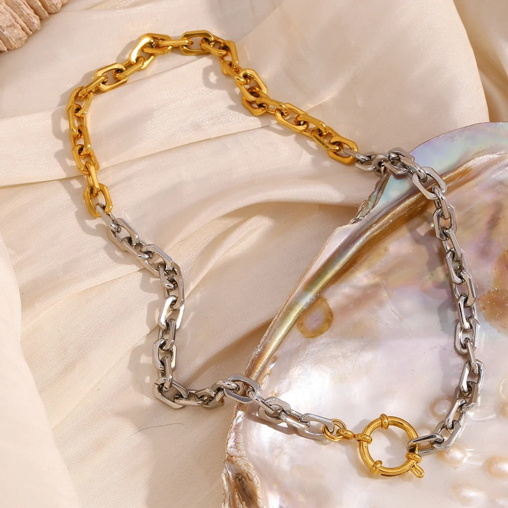 PVD Plated Fashion Chain Necklace for Women Trendy Jewelry Gift