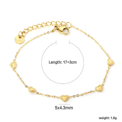 Dainty Heart Pendant Bracelet for Women Elegant Wrist Jewelry