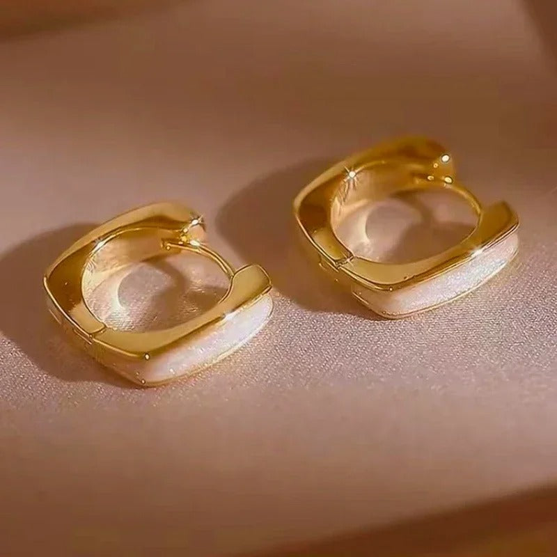 Oil-Dropping Square Earrings Women Retro Fashion Jewelry