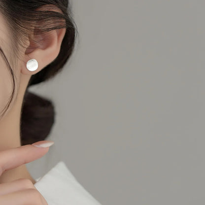 Elegant 925 Silver Frosting Round Earrings Engagement Women