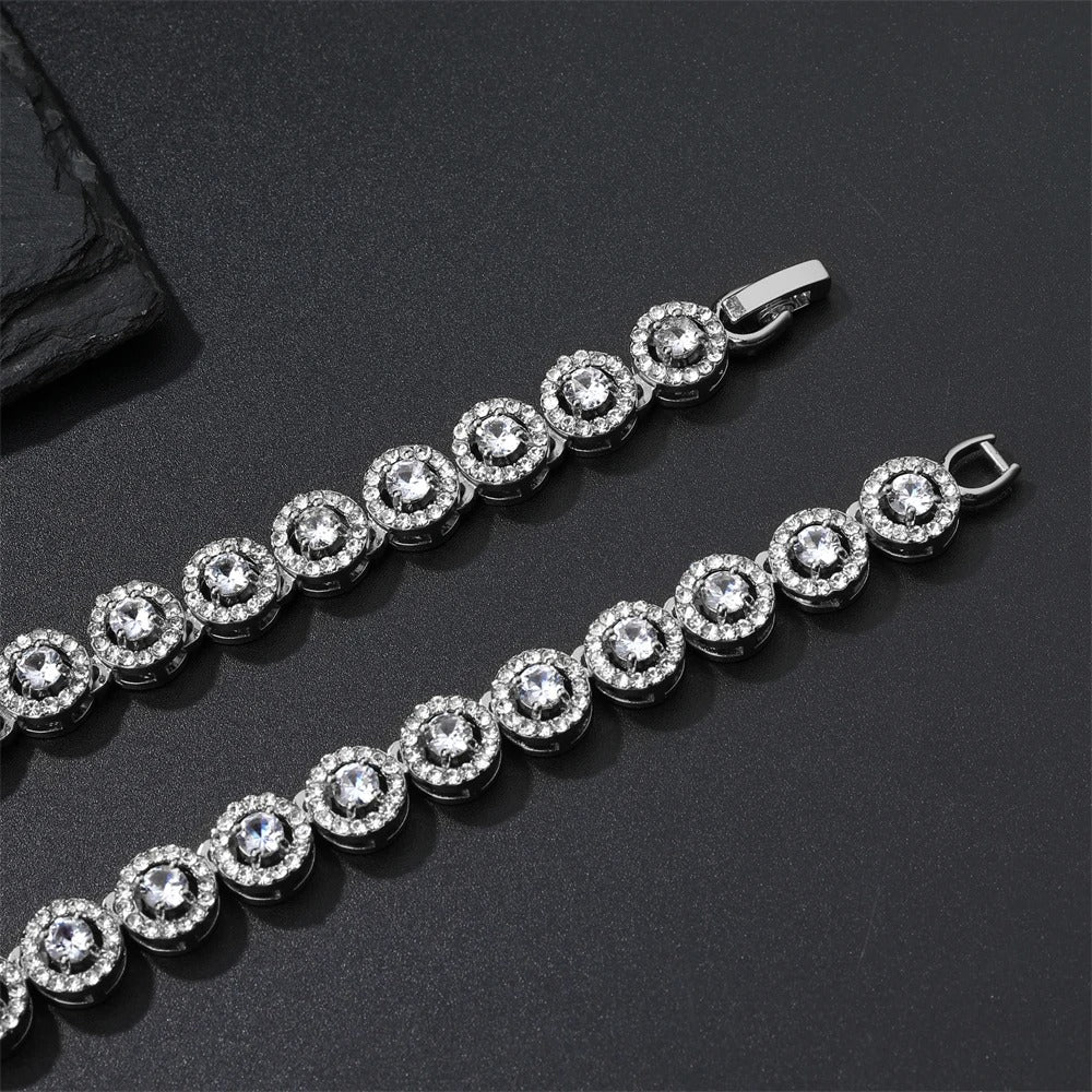 Fashion 9MM Iced Out Crystal Round Tennis Chain Necklace for Men Women Bling Full Cubic Zircon Necklaces Rapper Charm Jewelry