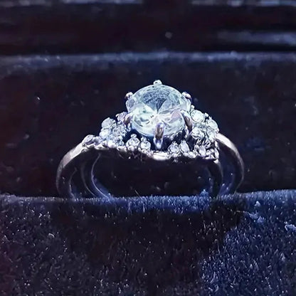 2PCS Zirconia Wedding Ring Set Elegant Bridal Jewelry for Women