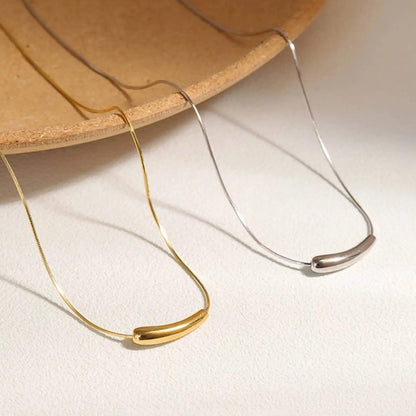 Elegant Water Drop Pendant Necklace Stainless Steel Fashion Jewelry Gift for Women & Girls