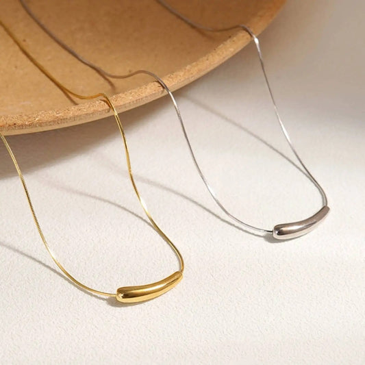 Elegant Water Drop Pendant Necklace Stainless Steel Fashion Jewelry Gift for Women & Girls