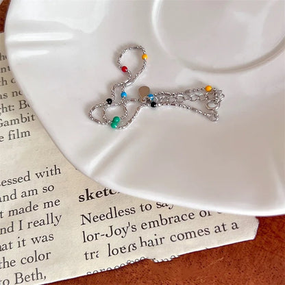 925 Sterling Silver Colorful Bead Charm Bracelet for Women