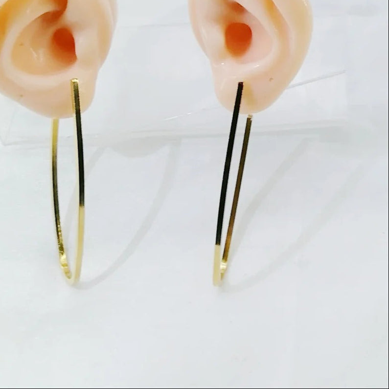 1 Pairs Exaggerated Big Hook Earrings for Women C Shape Ear Studs Earrings Golden Stainless Steel Piercing Jewelry Accessories