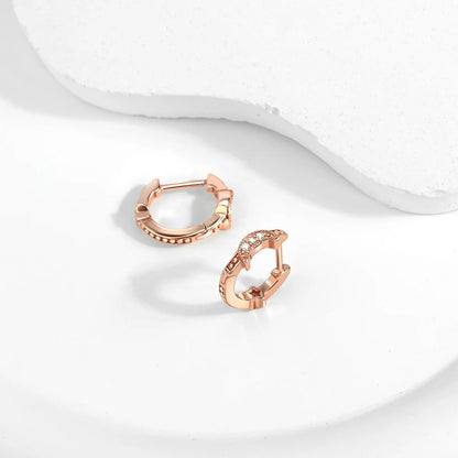 925 Sterling Silver Rose Gold Star and Moon Earrings