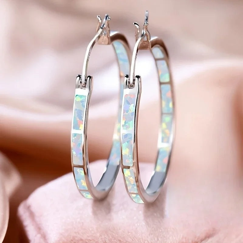 Sparkling Zirconia Drop Earrings Elegant Circle Jewelry for Women