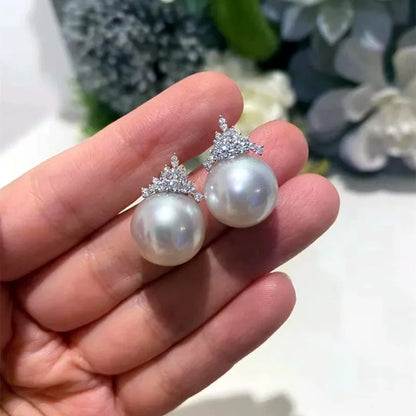 New 925 Sterling Silver Pearl Zircon Earrings for Women