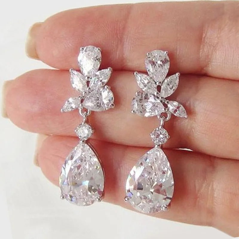 Cubic Zirconia Dangle Earrings for Women Wedding & Party Jewelry