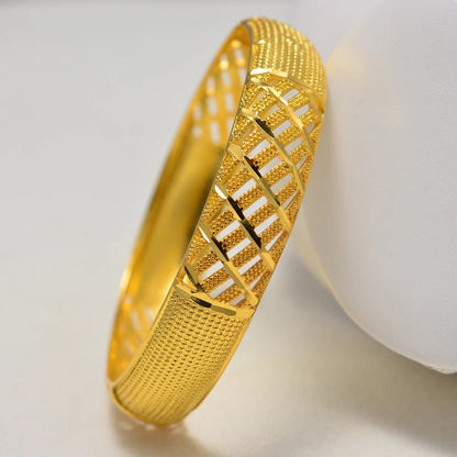 Gold Color Wedding Bangles for Women Bride Can Open Bracelets Jewelry gifts