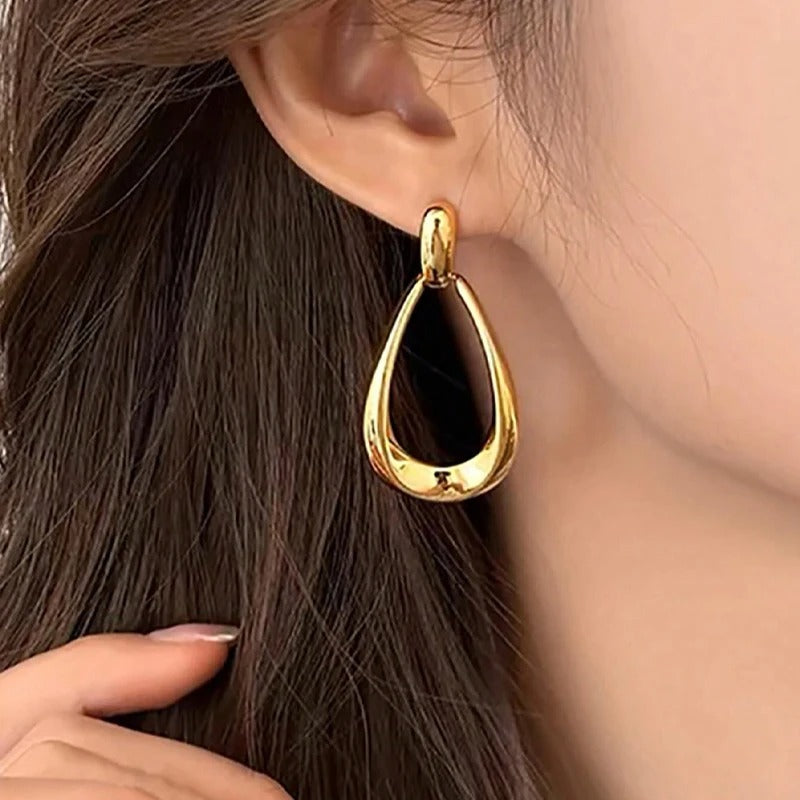 Simple French Style Geometric Earrings for Women Fashion Drop Jewelry