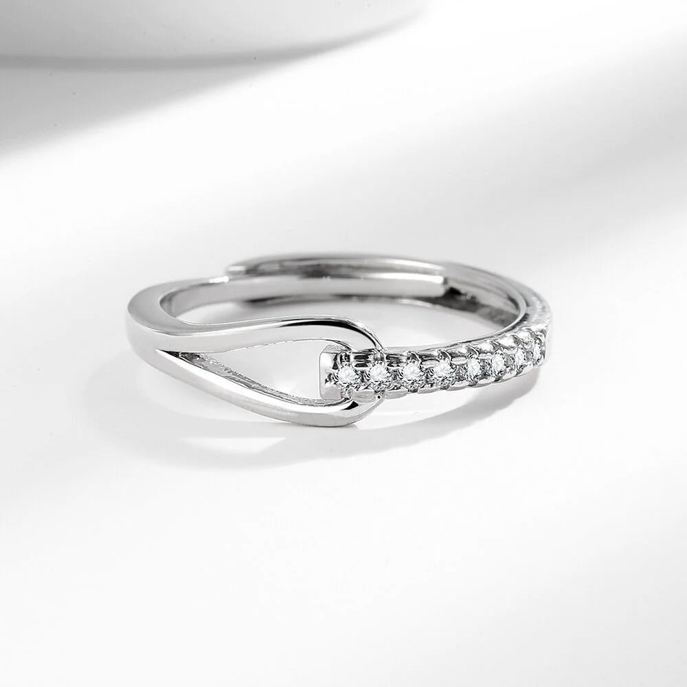 Elegant Shaped Zircon Personalized Ring High Quality 925 Sterling Silver Jewelry for Women