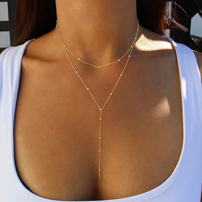 Long Geometric Tassel Necklace for Women Stylish Collarbone Jewelry