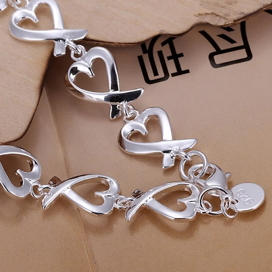 Silver Bracelets for Women Cute Noble Wedding Lady Fashion Jewelry