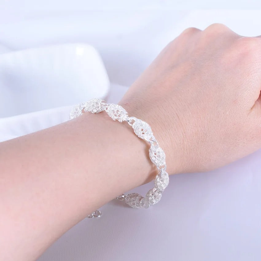 Women’s Sterling Silver Hollow Lantern Ball Designer Bracelet