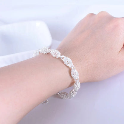 Women’s Sterling Silver Hollow Lantern Ball Designer Bracelet
