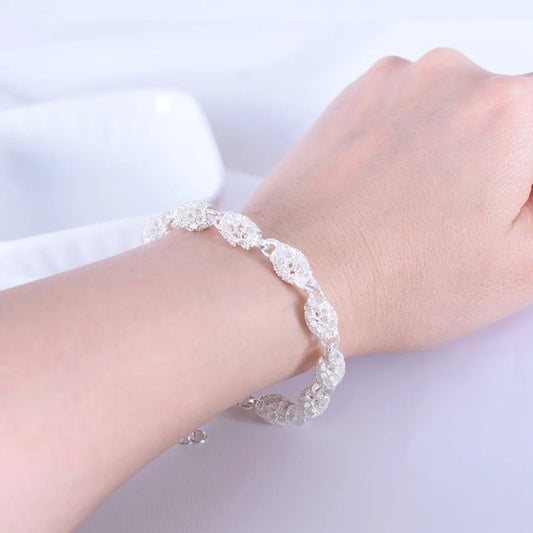 Women’s Sterling Silver Hollow Lantern Ball Designer Bracelet