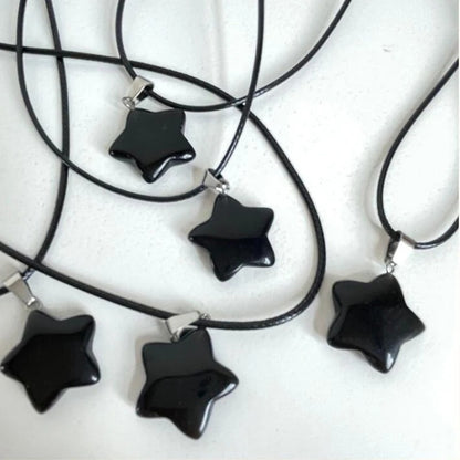 Pentagram Star Crystal Pendant Necklace Sacred Healing Gemstone Natural Stone Pendant for Women Girls Necklace Crystal Healing