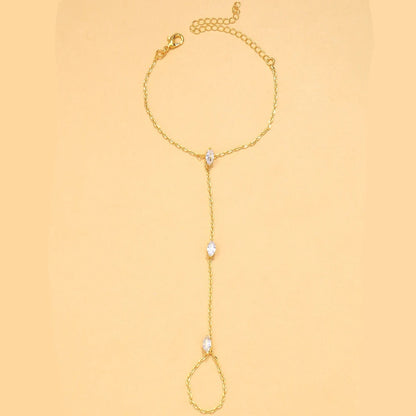 Boho Crystal Rhombus Bracelet Party Jewelry Thin Chain for Women