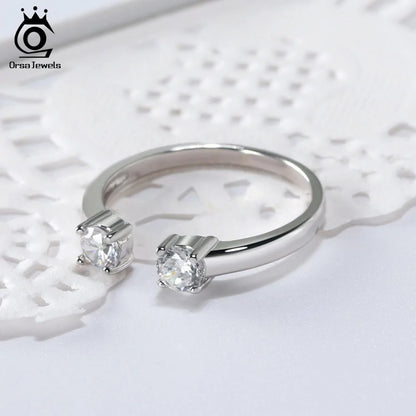 ORSA JEWELS 925 Silver Adjustable Ring AAA Zircon Jewelry Gift