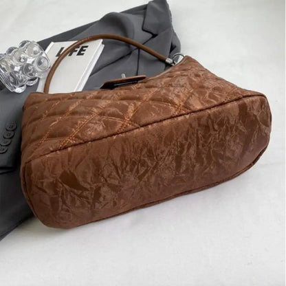 Women’s Retro Diamond Pattern Large Shoulder Bag