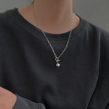 1PC Cuban Chain Necklace Women New Fashion Toggle Clasp Stainless Steel bride accessories wedding