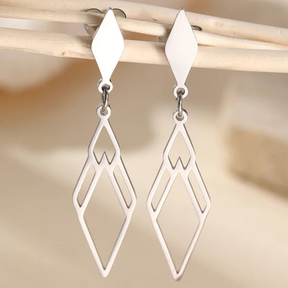 Delicate Hexagonal Skeleton Earrings Women Trendy Gift