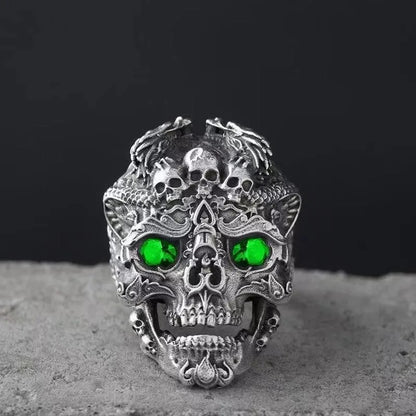 Hot sale rock gothic punk jewelry ring male personality domineering men's ring vintage distressed skull trendy ring